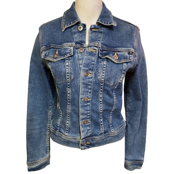 AG Adriano Goldschmied Robyn Blue Denim Jacket Size S - Picture 1 of 7